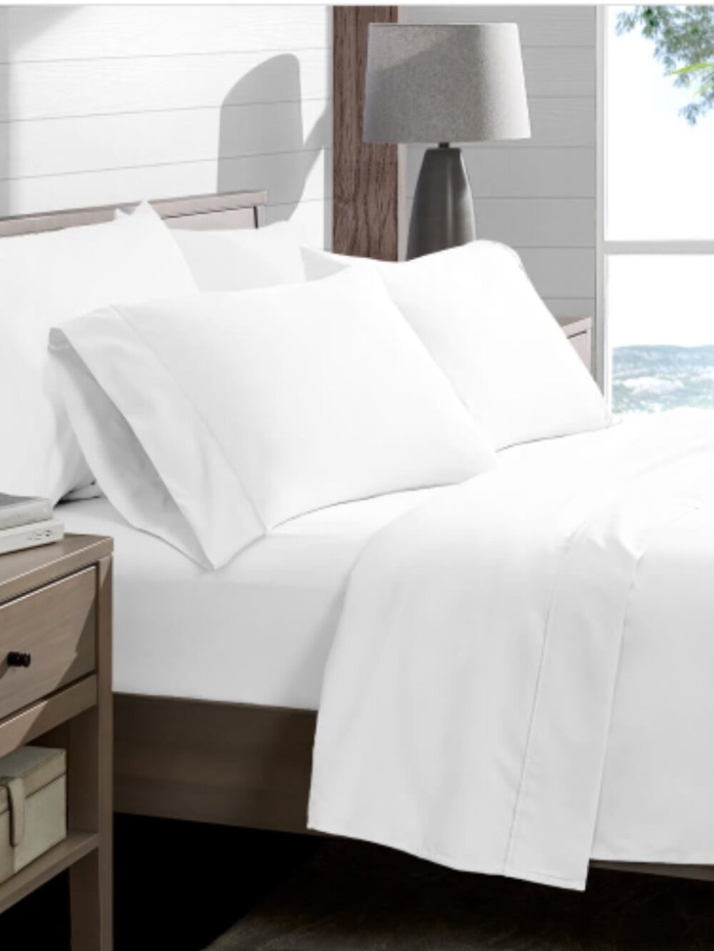 Home Collection Luxury Ultra Soft Bed Sheet Set White Queen 6 pcs